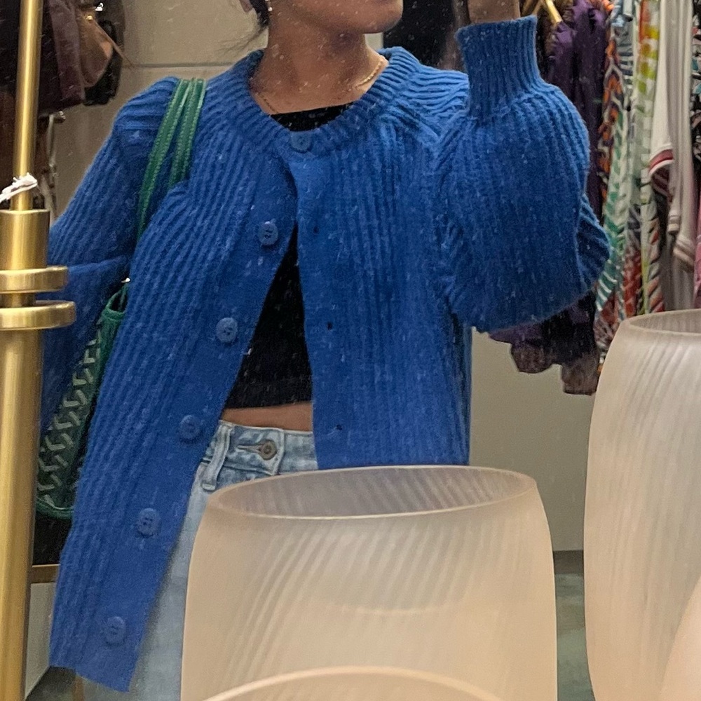 Blue Knit Cardigan